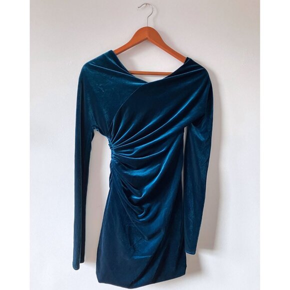 Alexandre Vauthier Velvet Mini Dress Emerald Green Size FR 40/ US 8 Holiday - Picture 3 of 7